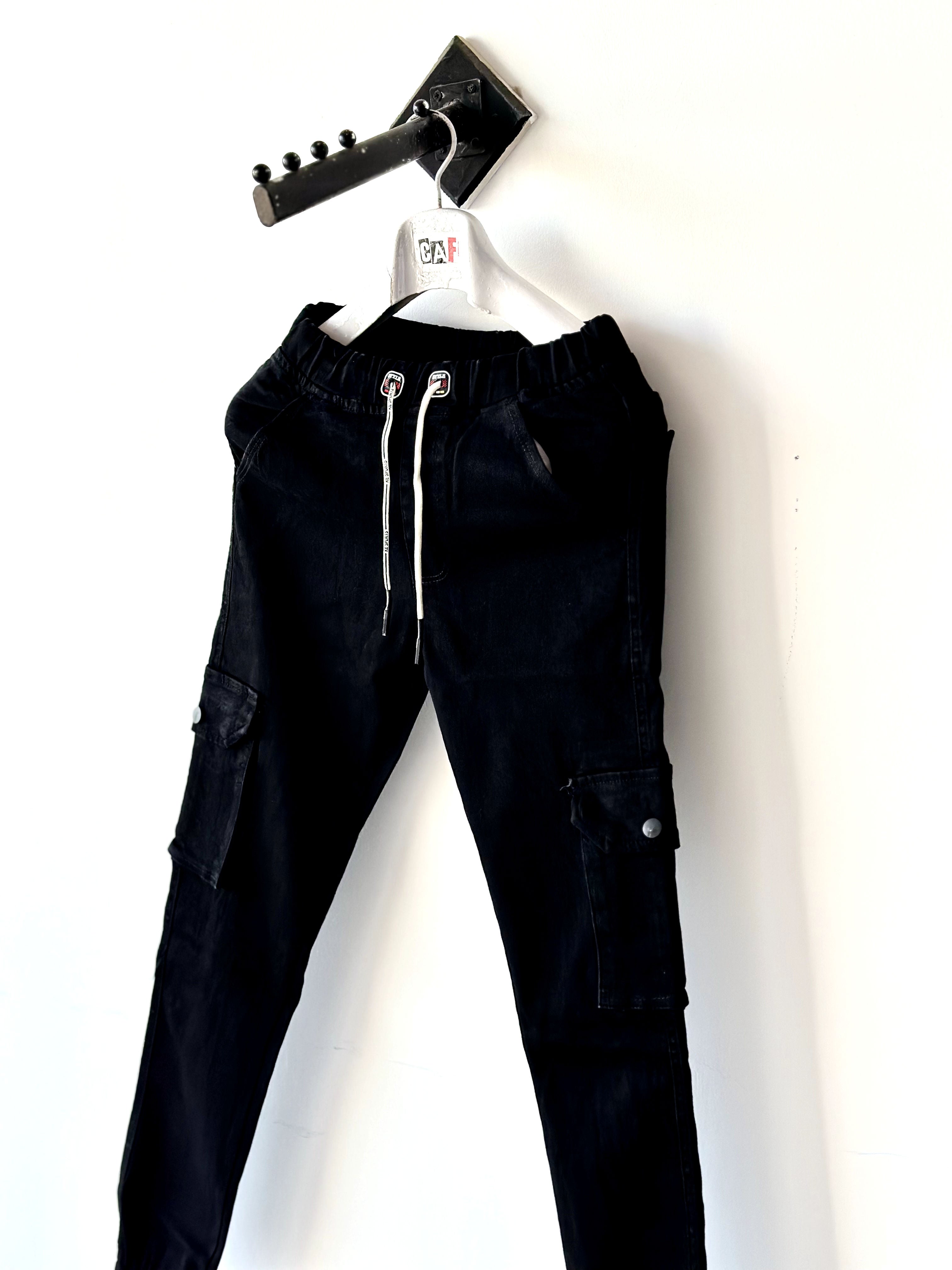 Black Edgy Cargo Pants