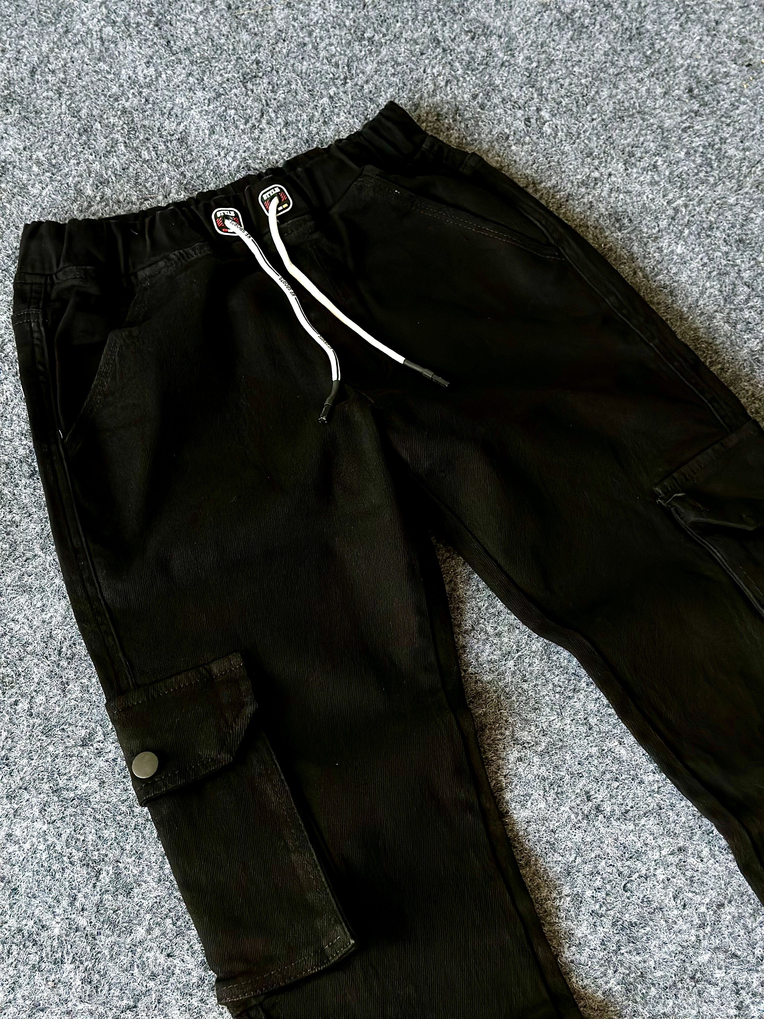 Black Edgy Cargo Pants