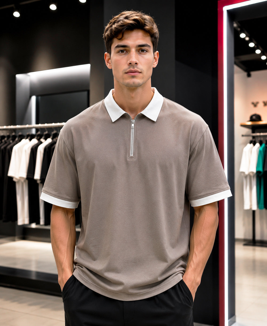Oversized Polo Zipper