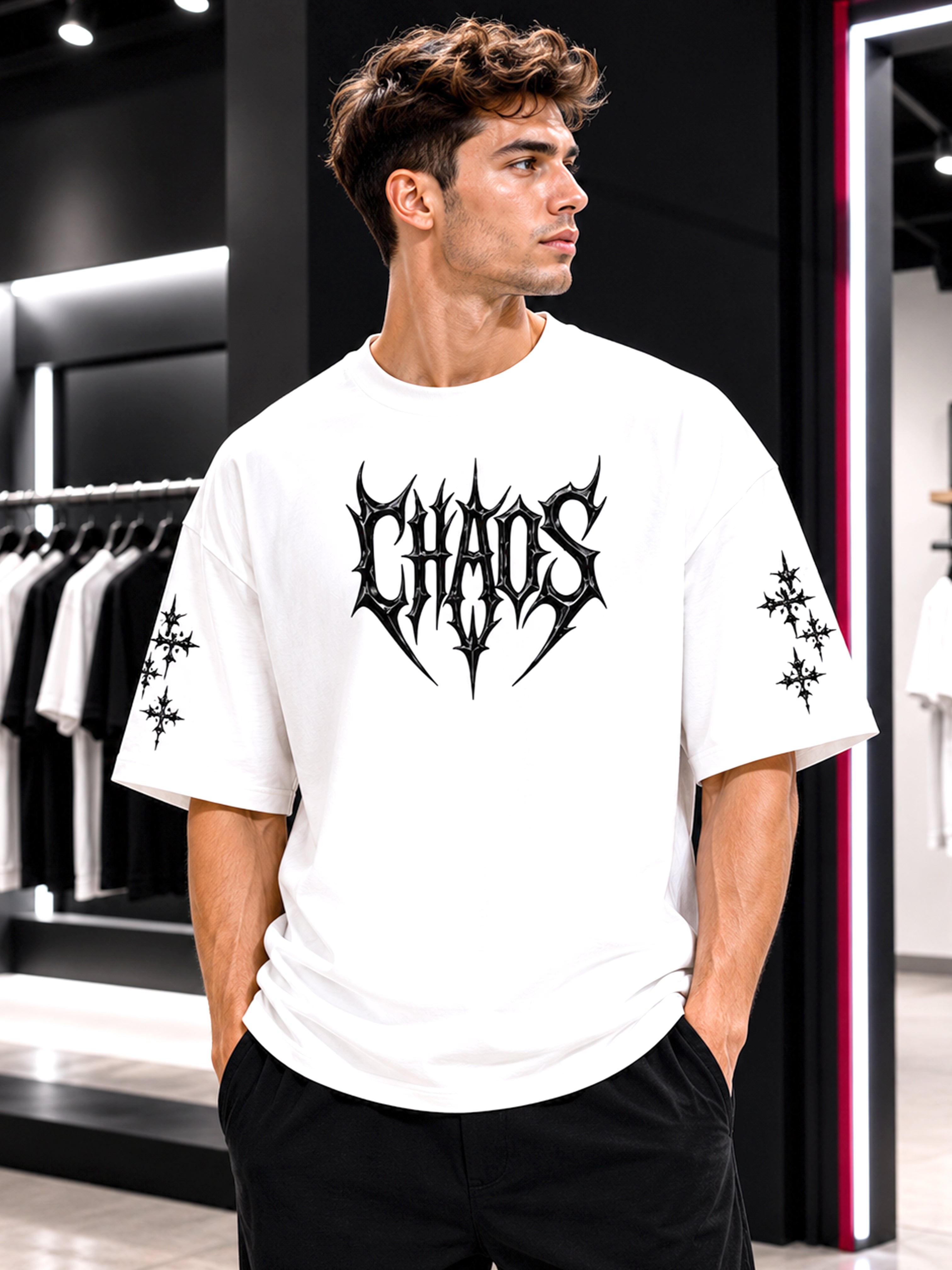White Chaos Oversized T-Shirt
