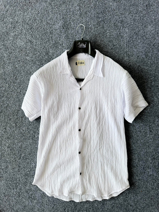 Essential White Textured Shirt