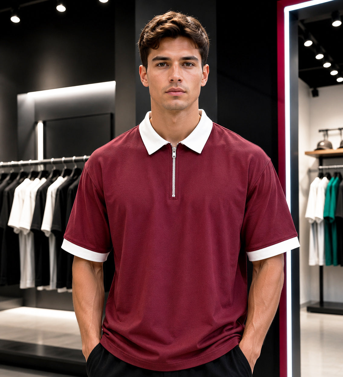 Oversized Polo Zipper
