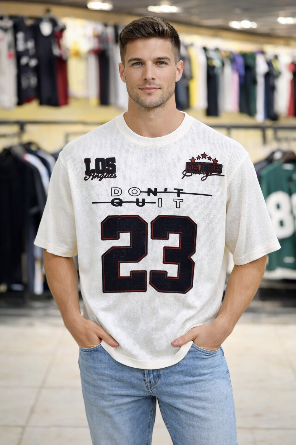 White 23 Waffle Oversize