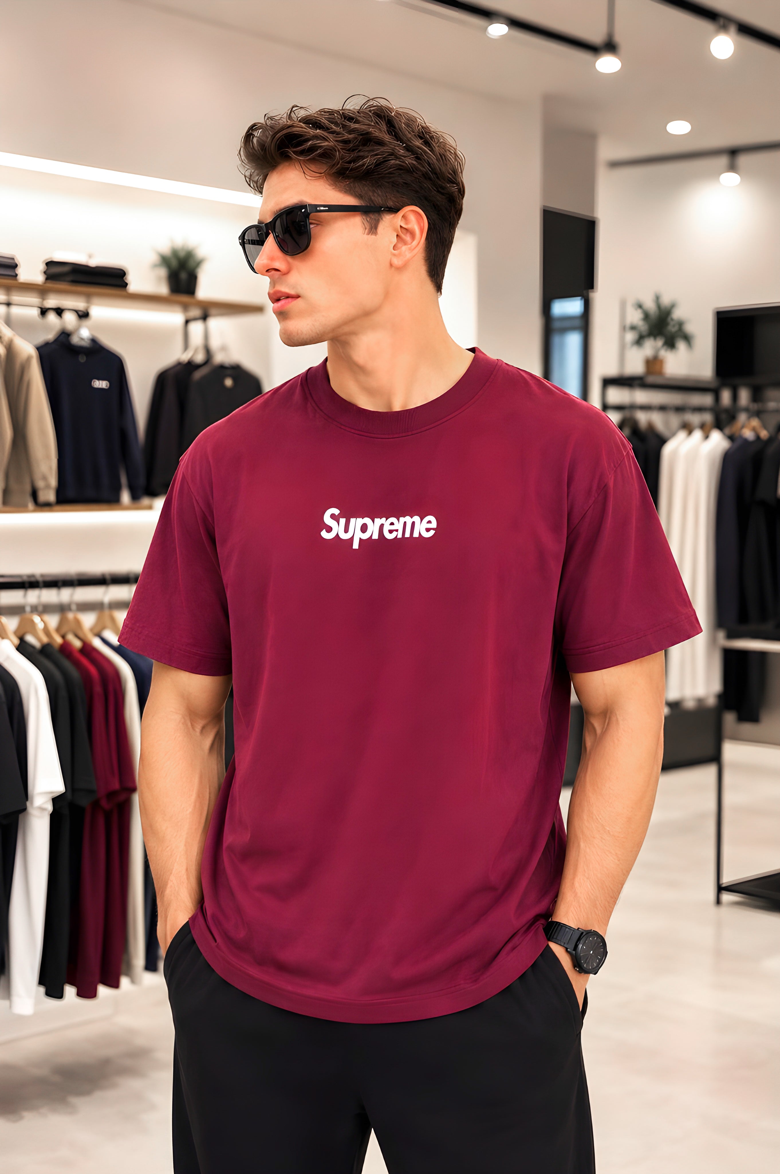 Maroon Supreme Oversized T-Shirt