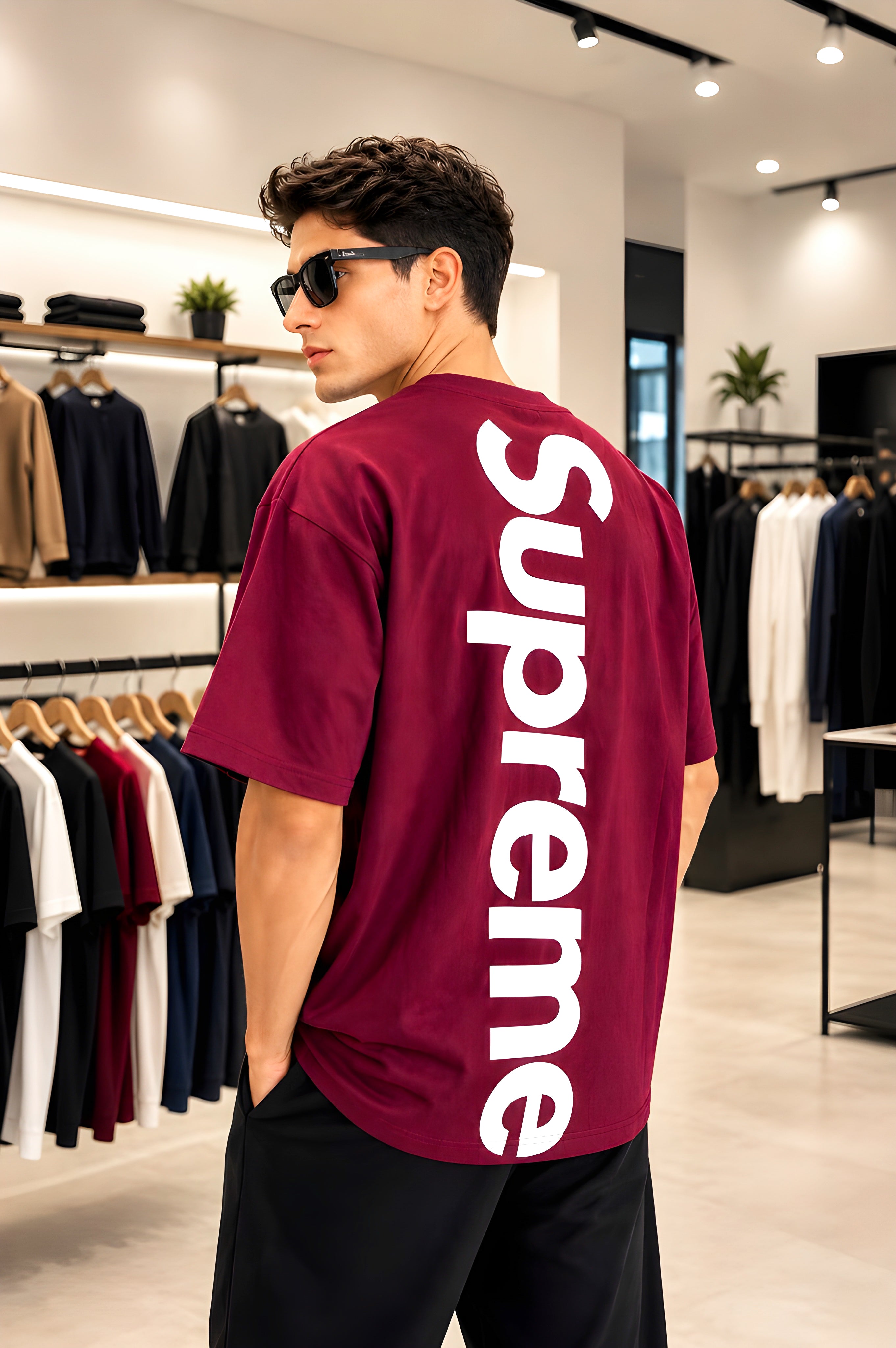 Maroon Supreme Oversized T-Shirt