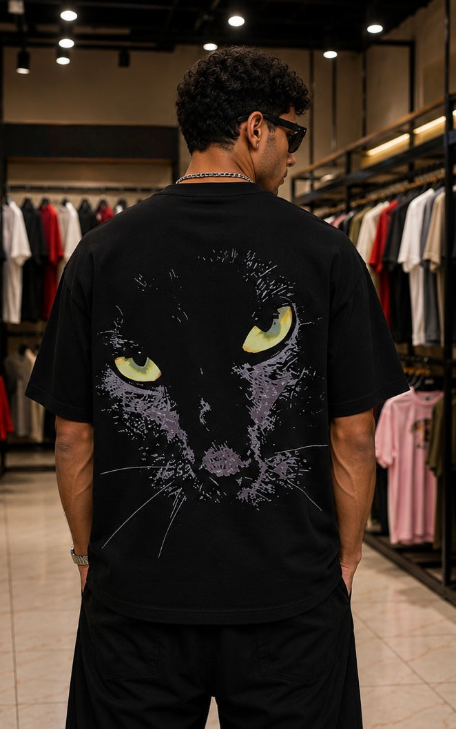 Black Cat Oversized T-Shirt
