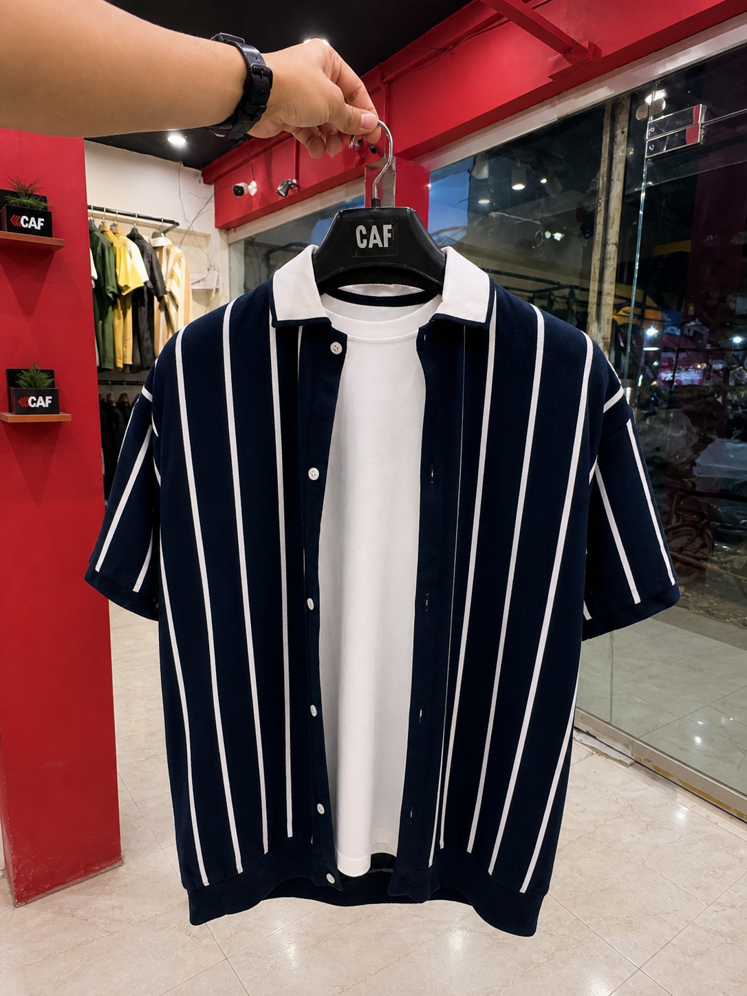 Blue Contrast Lining Shirt