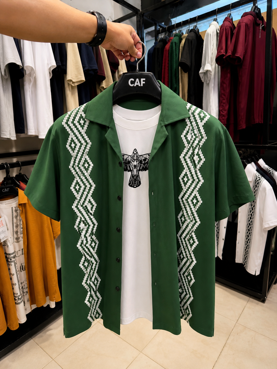 Green Tribal Edge Shirt