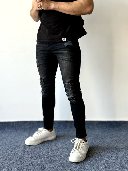 Edgy Distressed Black Jeans