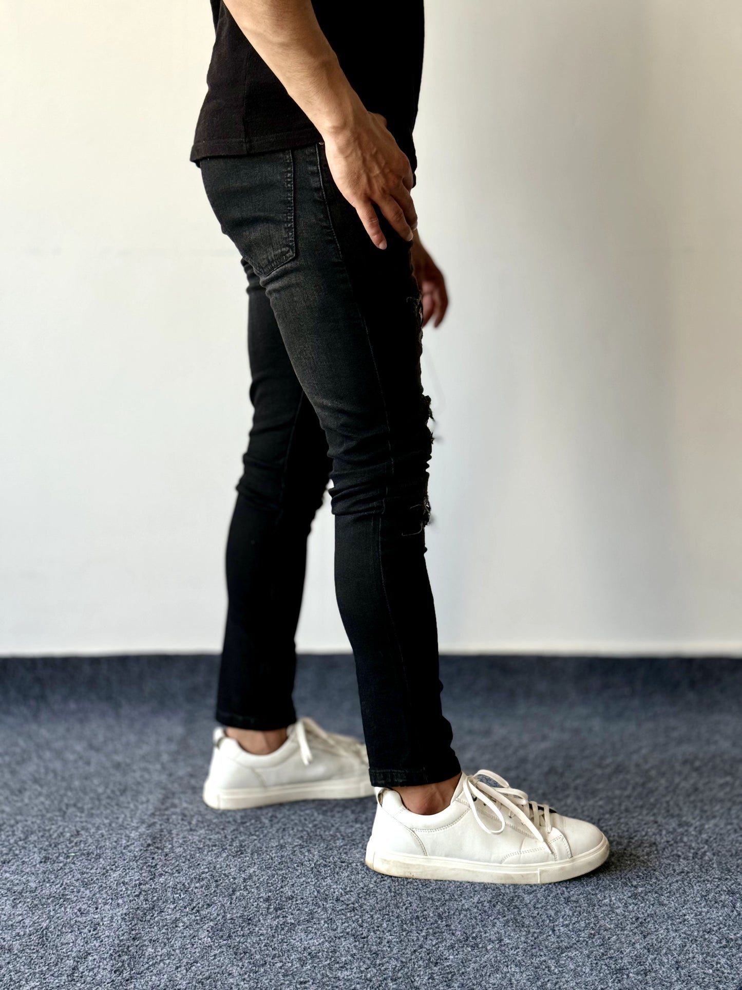 Edgy Distressed Black Jeans