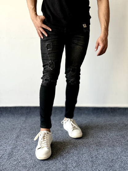 Edgy Distressed Black Jeans