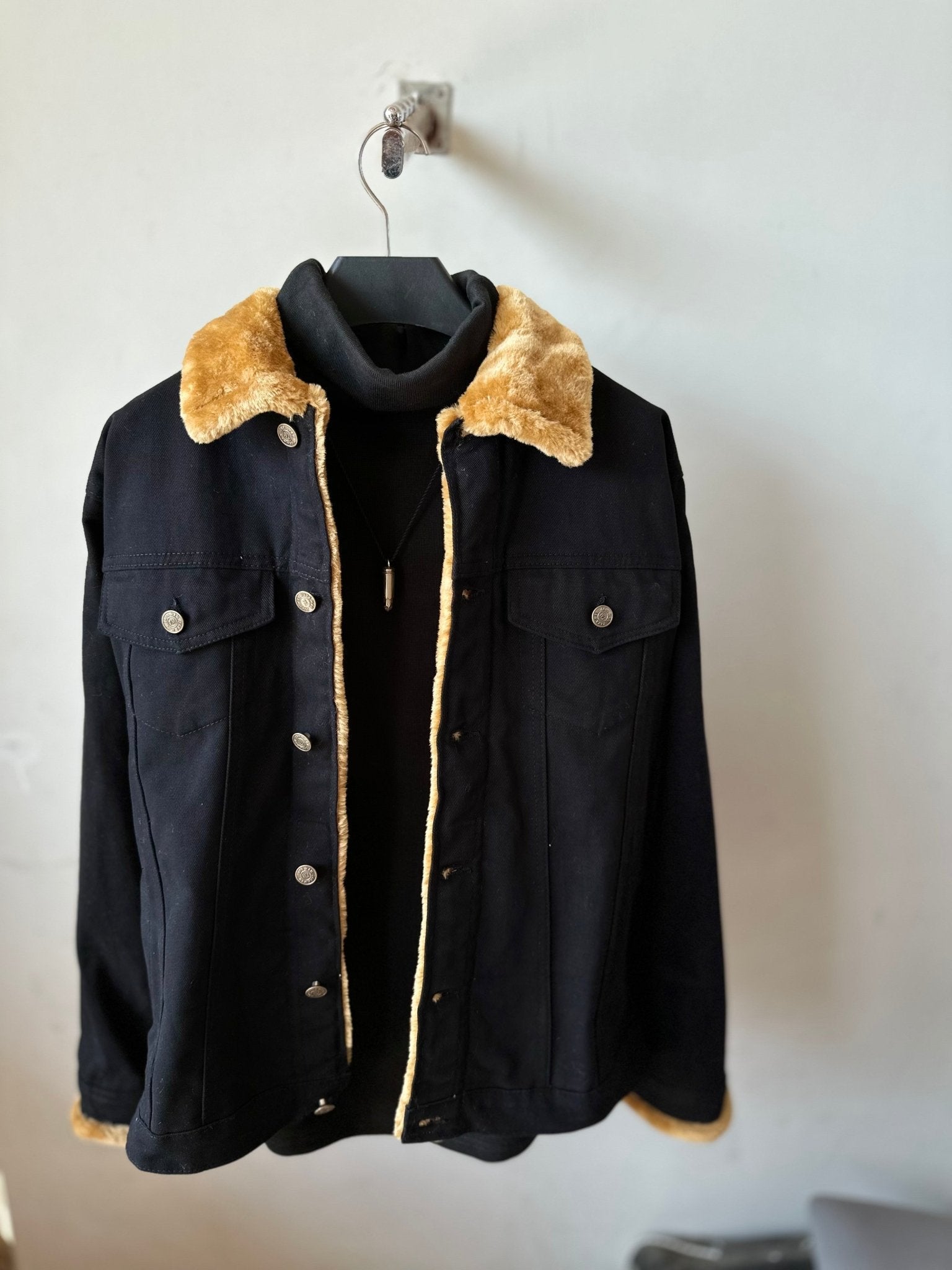 Half Fur Denim Jacket