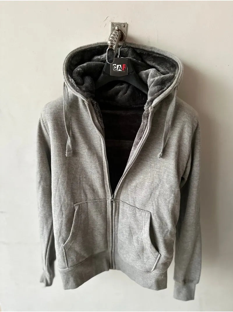 Grey Fur Hoodie