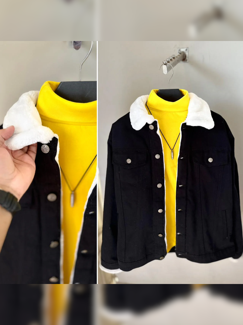 Half Fur Denim Jacket