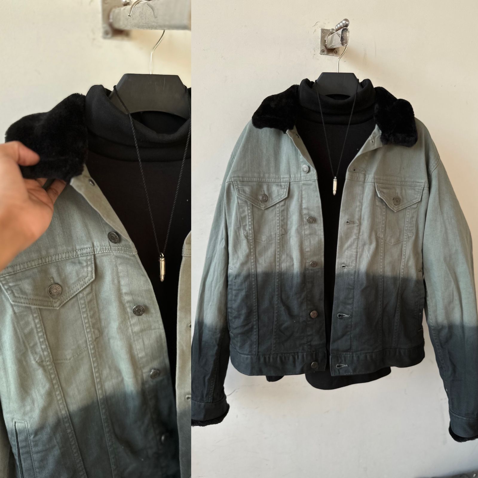 Half Fur Denim Jacket