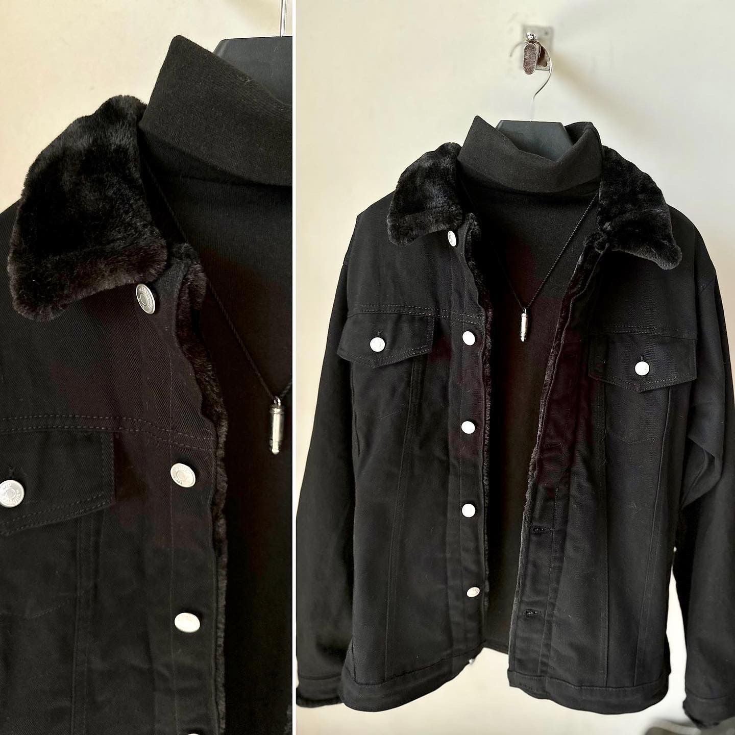 Half Fur Denim Jacket