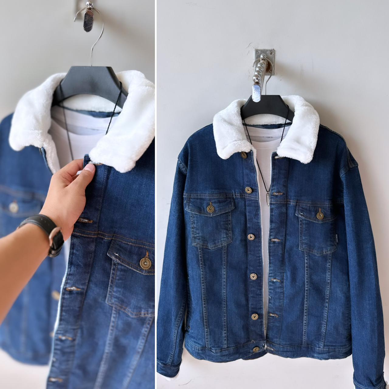 Half Fur Denim Jacket