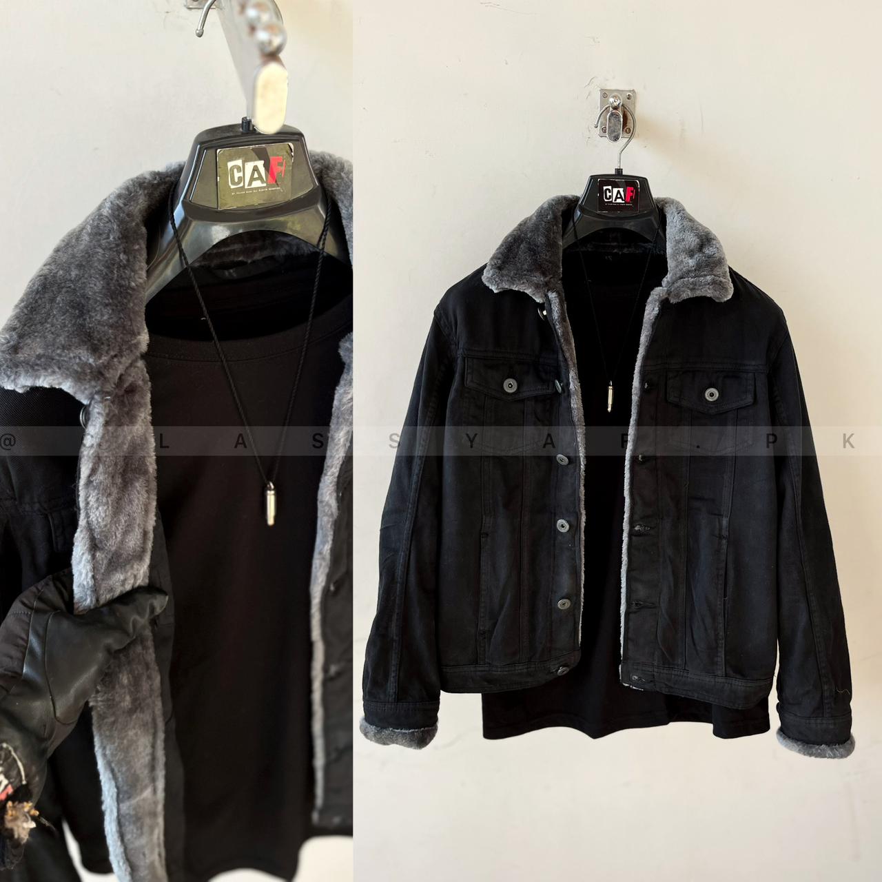 Half Fur Denim Jacket