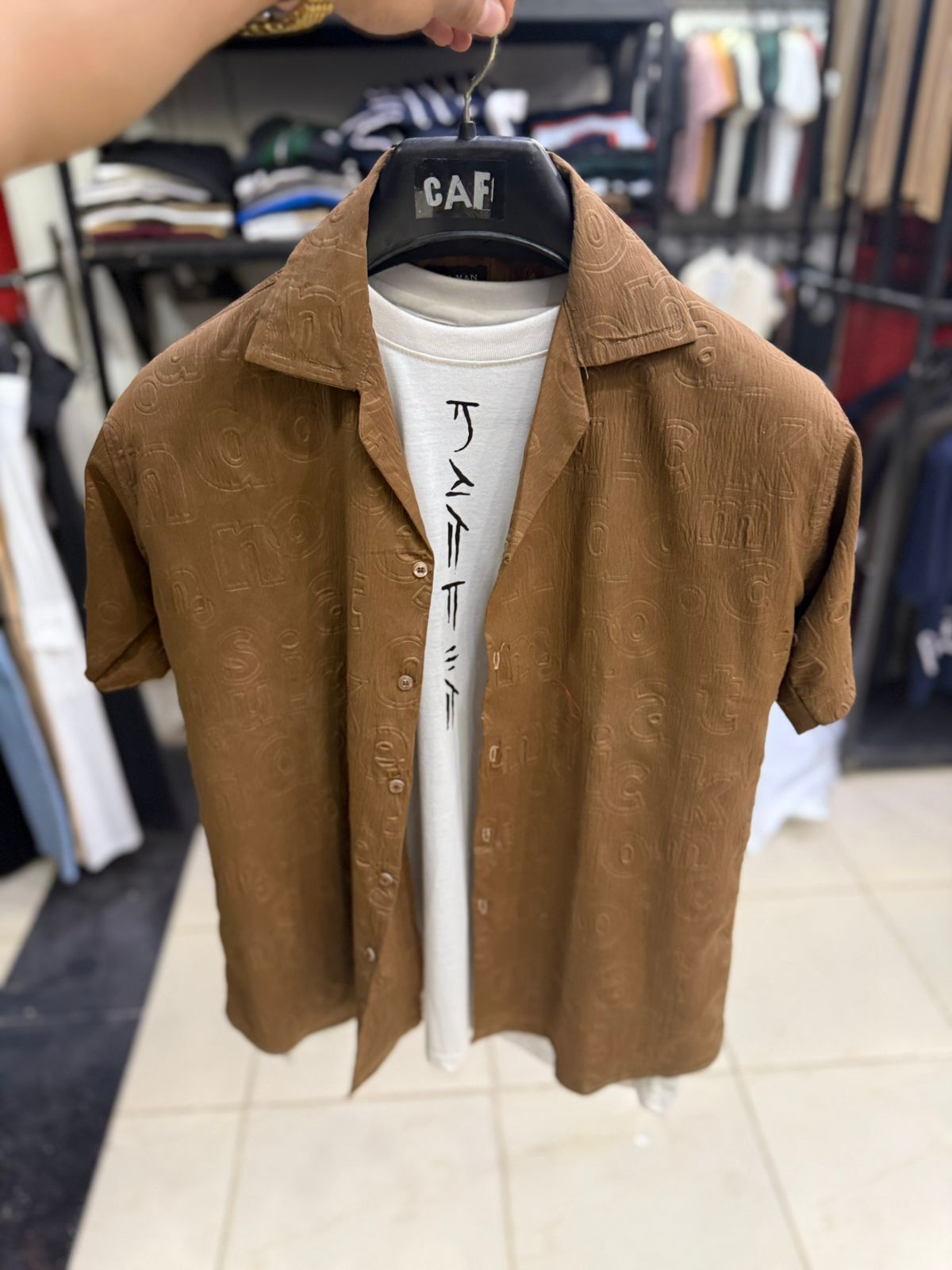 Caramel Textured Shirt - CAF (Classy And Fit)