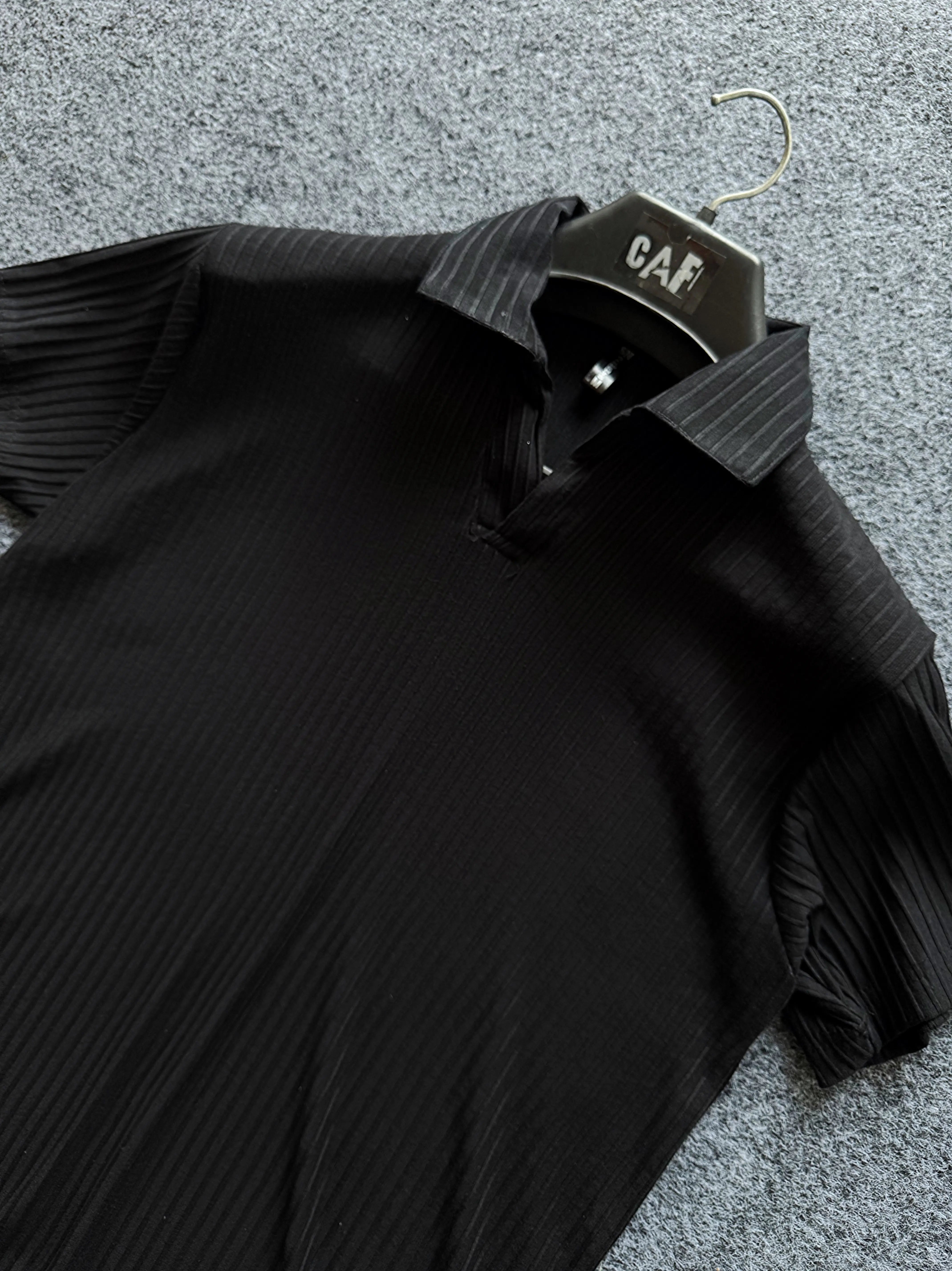 Black Striped - Cotton Polo Shirt