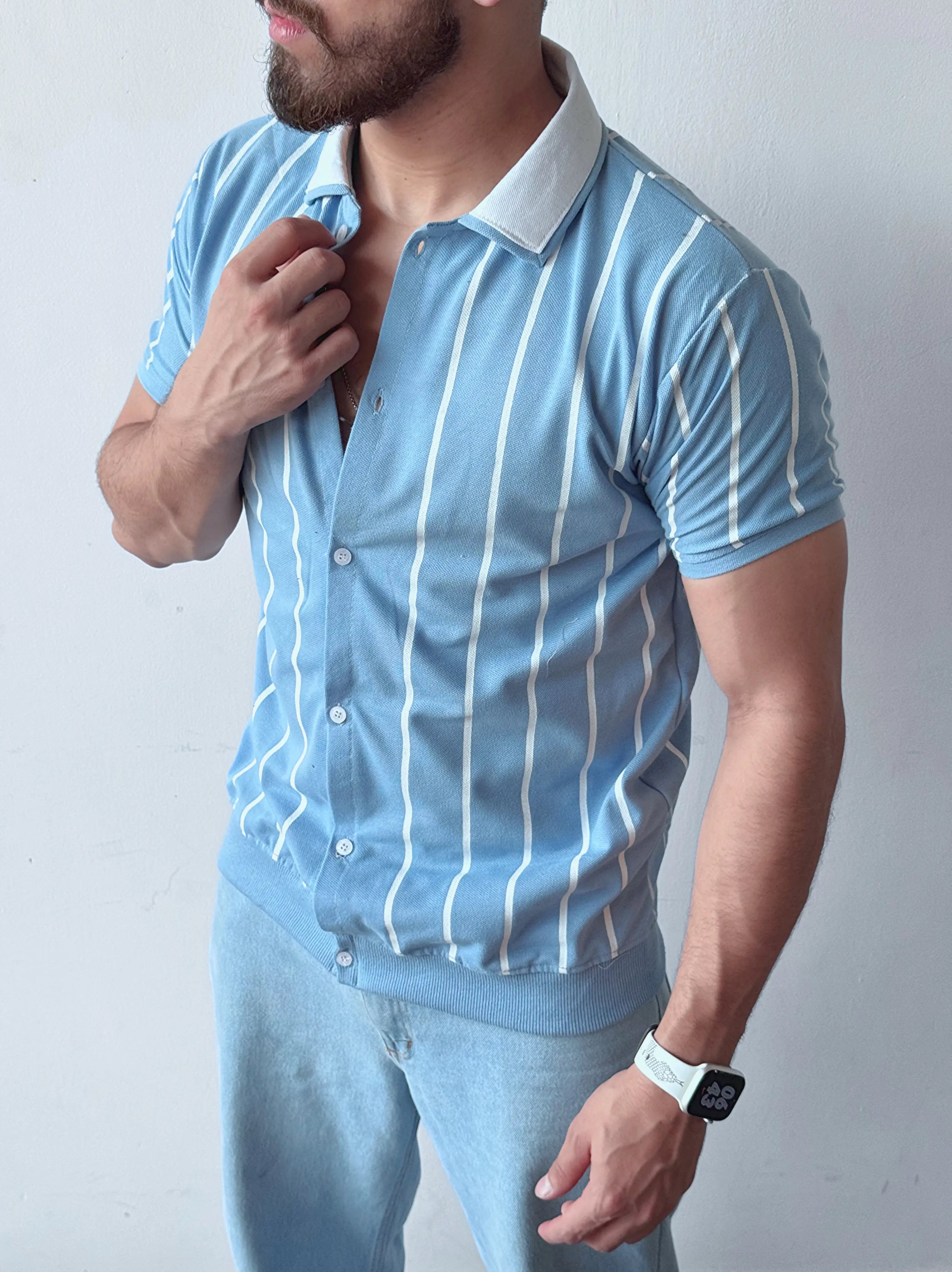 Summer Striped - Cotton Polo Shirt