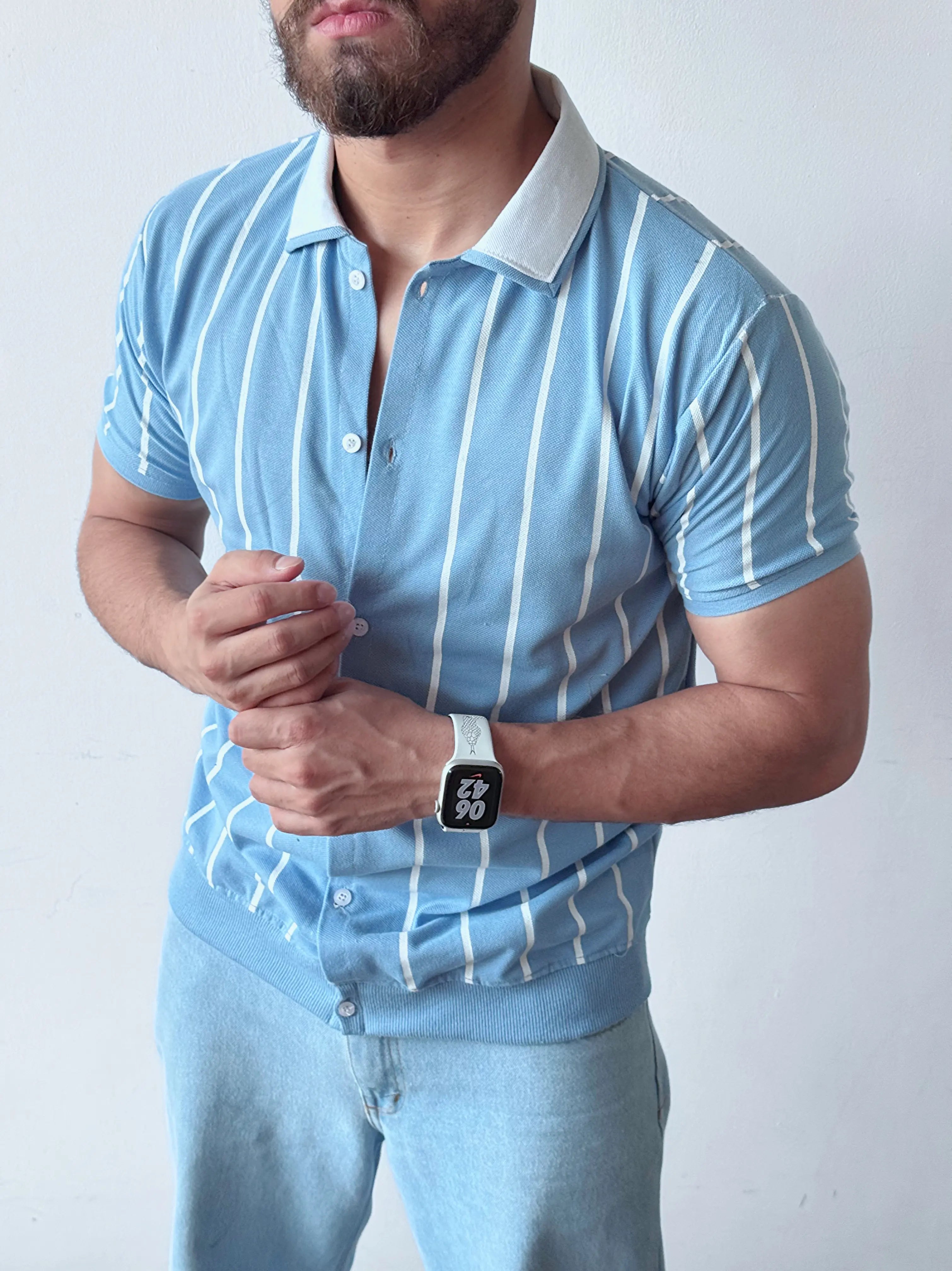Summer Striped - Cotton Polo Shirt