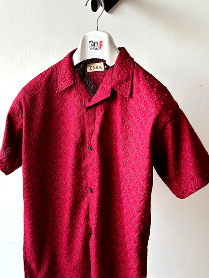 Scarlet Red Patterned Top