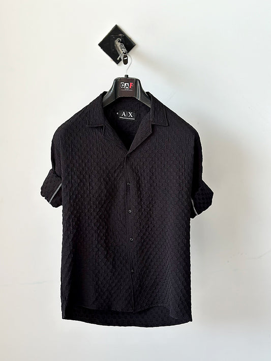 Black Sleek Textured Shirt