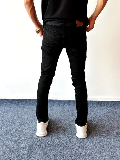 Dark & Distressed Black Jeans