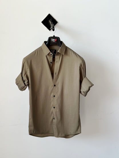 Modern Beige Button-Up Shirt