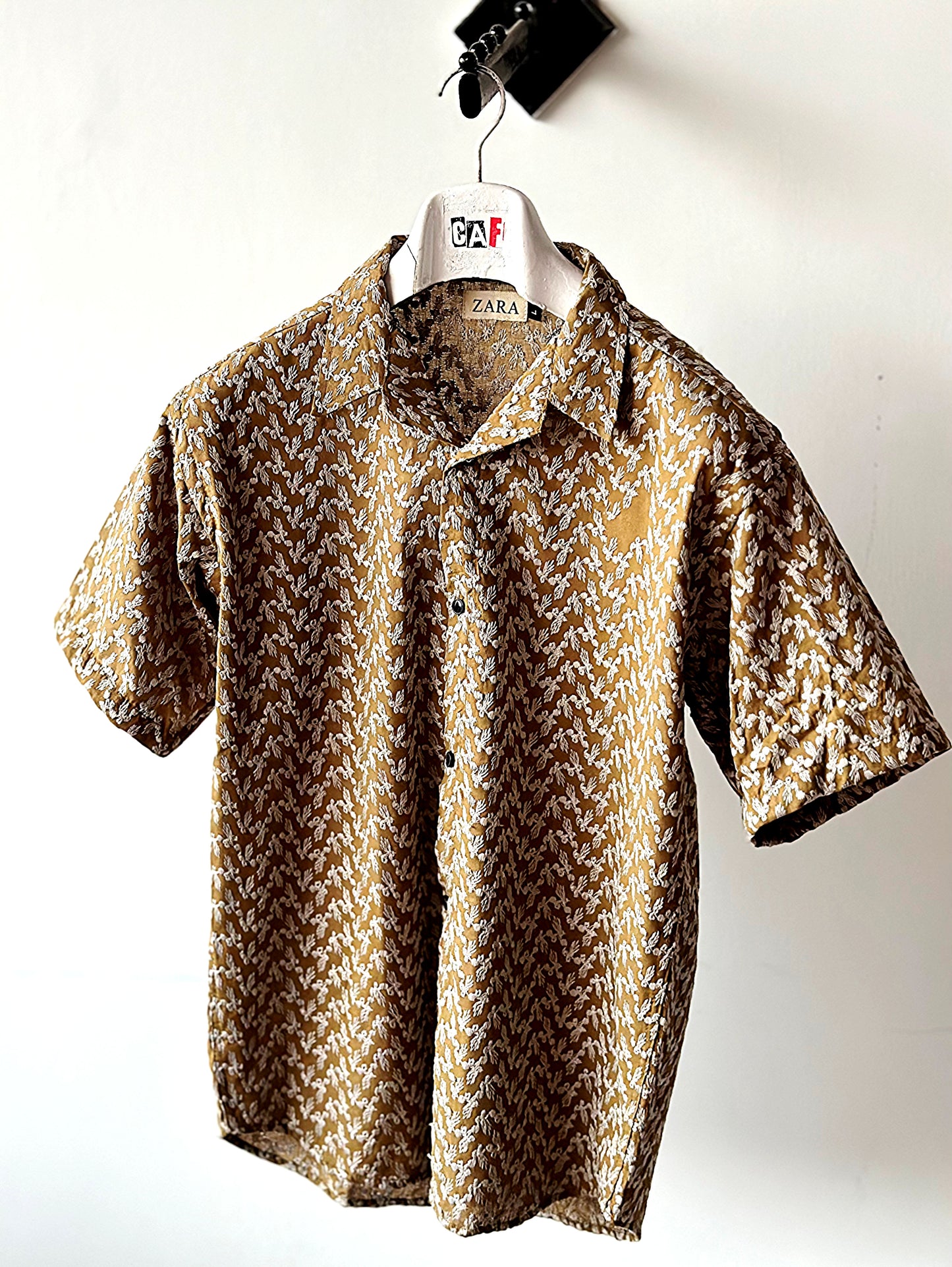 Viscose Brown Patterned Shirt