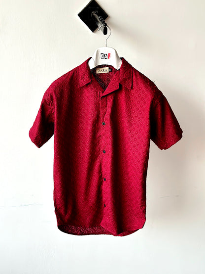 Scarlet Red Patterned Top