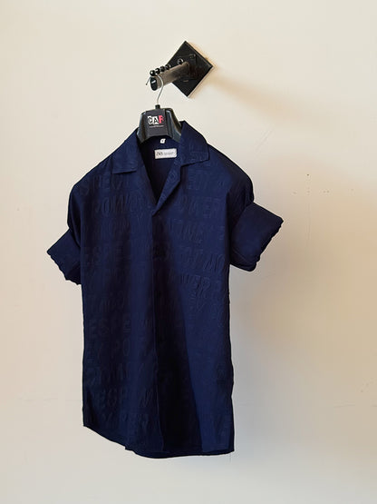 Sleek Blue Button-Up Shirt