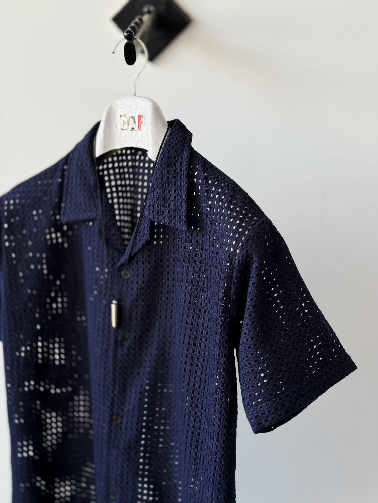 Navy Blue Designer Casual Shirt