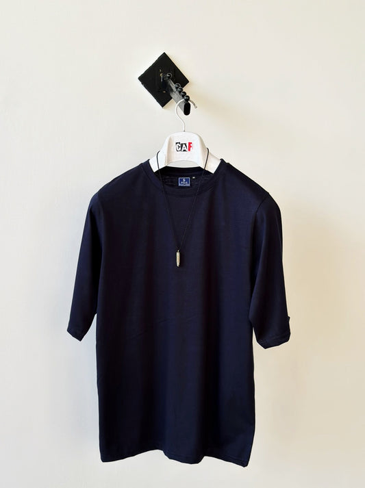 Men's Navy Mock Neck