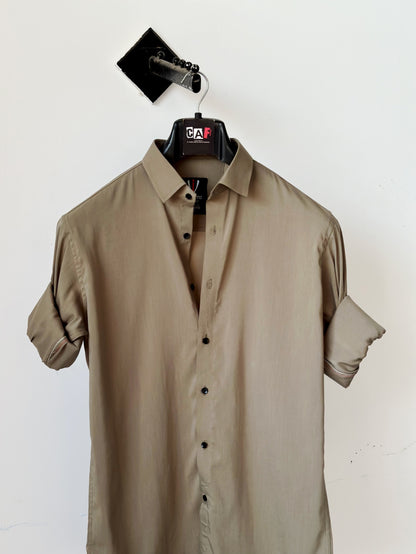 Modern Beige Button-Up Shirt