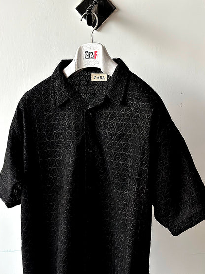 Black Crocheted Diamond Shirt