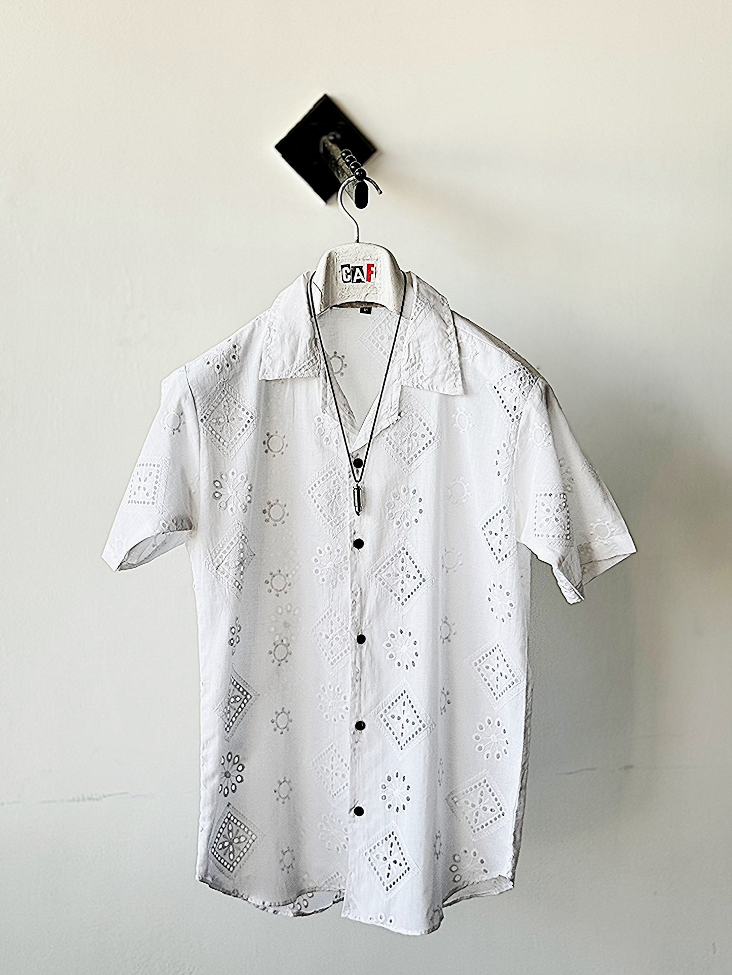 White Intricate Embroidery Shirt