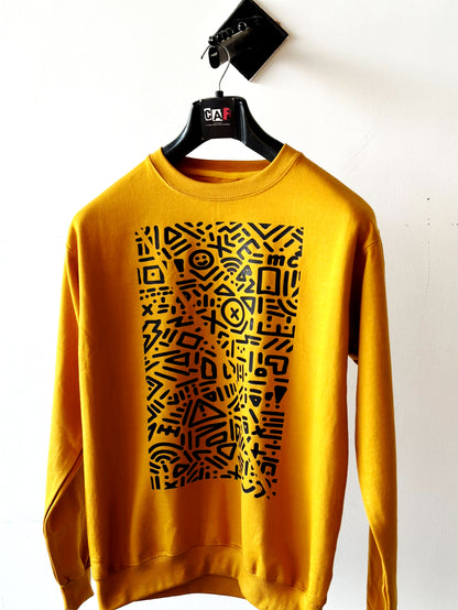 Golden Geometric Graphic Sweatshirt