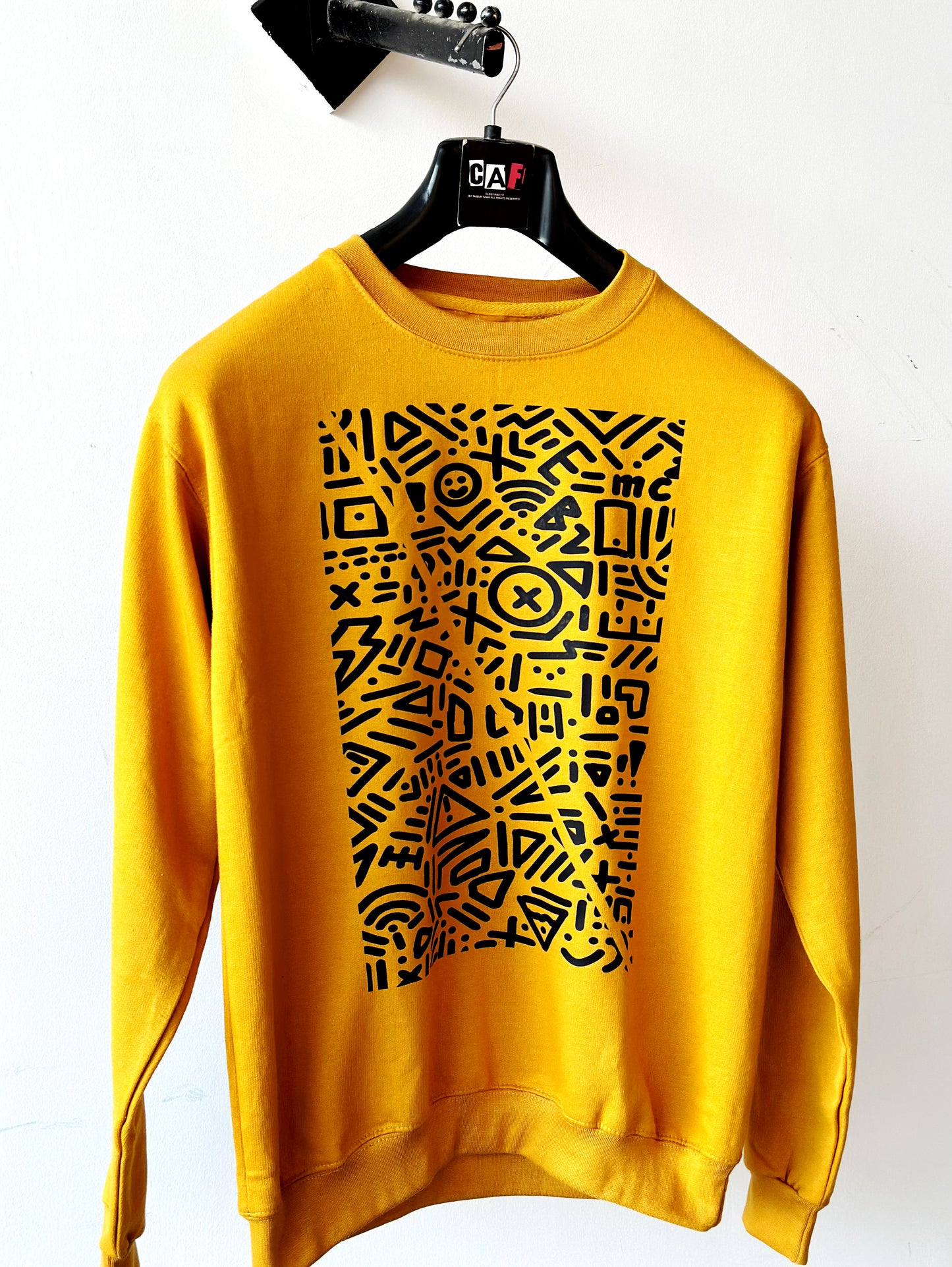 Golden Geometric Graphic Sweatshirt