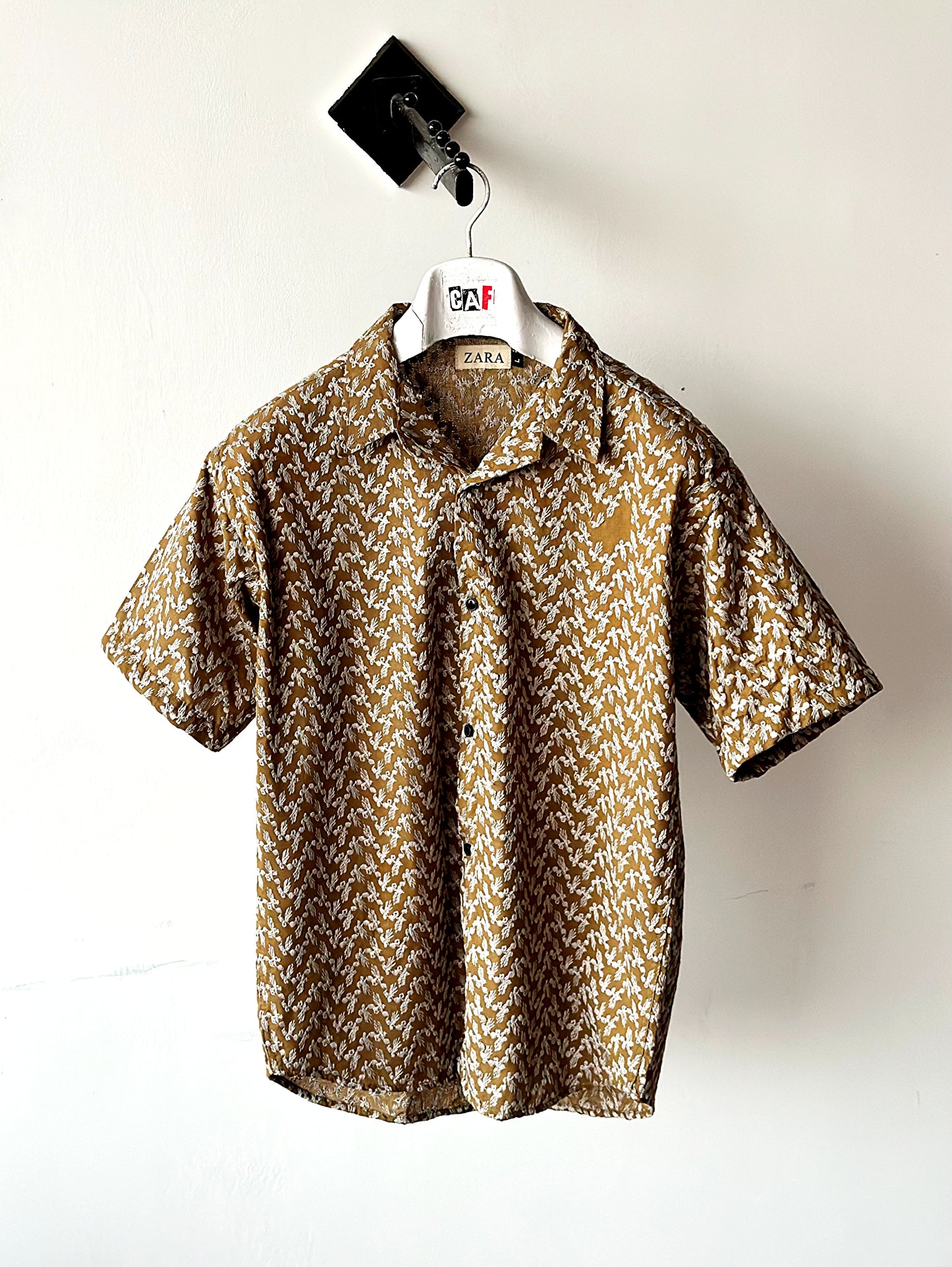 Viscose Brown Patterned Shirt