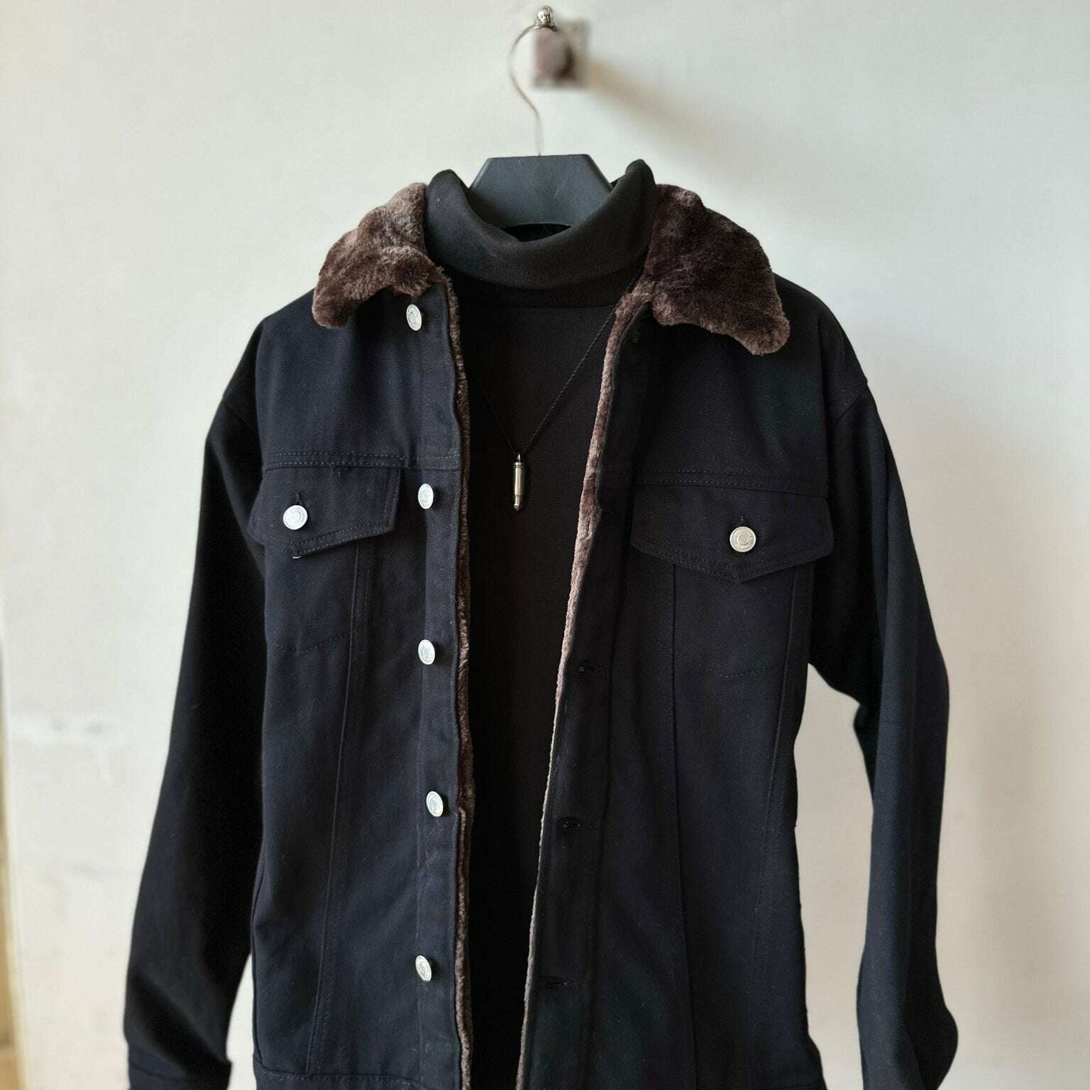 Half Fur Denim Jacket